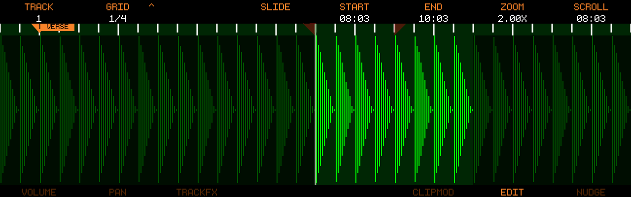 Region editing with a START/END selection
