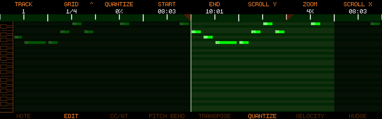 MIDI Edit tools with an edit region